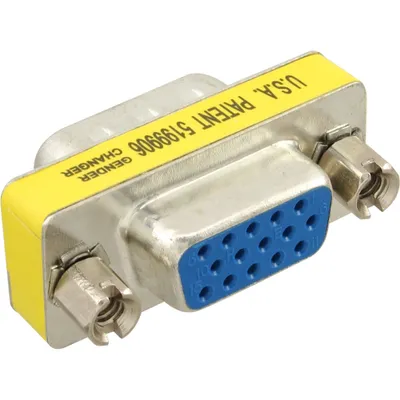 Produktbild von InLine Mini-Gender-Changer, 15pol HD (VGA), Stecker / Buchse, VGA (D-sub) HD female, VGA (D-Sub), Silber