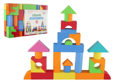 Image de Kit de construction en mousse, 81 pièces, dans une boîte en plastique de 32x21,5x7,5 cm
