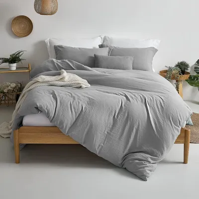 Immagine prodotto di Federa copripiumino 2x 200x135cm, federa 2x 50x90cm Grigio