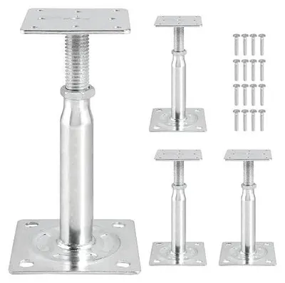Zdjęcie produktu dla Wsporniki słupków regulowane 145 185 mm stal ocynkowana 4 szt