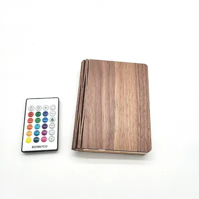 Produktbild von BONNYCO LED Buchlampe Holz Farbwechsel 16 Farben Timer Geschenk Frauen Design
