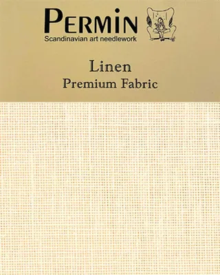 Obrázek produktu pro Látka Permin, předřezané plátno, 32 ct. (065) Látka na ruční práce ze 100% lnu pro vyšívání, rozměry 46 x 46 cm, barva 345 Mandle