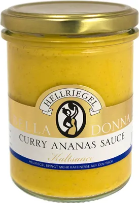 Verpackungsbild Bella Donna Curry Ananas Sauce fruchtig exotisch und mild pikant 190ml