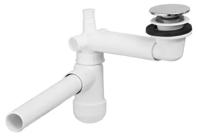 Immagine prodotto di Sifone corto salvaspazio con piletta click clack cromata