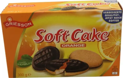 A box of Griesson Soft Cake Orange cookies.