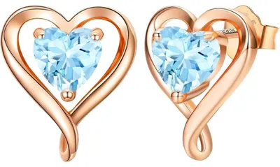 Produktbild von Ohrstecker Set Damen Herzform Silber 925 Roségold Zirkonia Geschenk