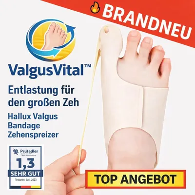 Produktbild von ValgusVital™ Hallux Korrektor Hallux Valgus Bandage Zehenspreizer Zehentrenner: Linker Fuß / 35-40