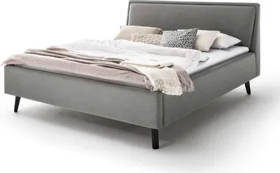Produktbild von Doppelbett Estee 140x200cm - hellgrau/schwarz