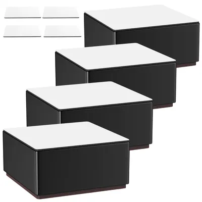 Immagine prodotto di Omgoods - Rialzi per mobili Acciaio al carbonio, 3 cm, autoadesivi, neri, set di 4