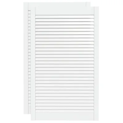 Obrázok produktu pre vidaXL Dvere šatníkovej skrine s lamelovým dizajnom 2 ks biele 99,3x59,4 cm masívne drevo