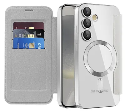 Produktbild von Techsuit - SmartMag Book Hülle für Samsung Galaxy S24 – grau