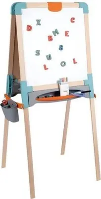 Immagine prodotto di Lavagna per bambini, lavagna doppia per gessetti e lavagna magnetica, pieghevole, regolabile in altezza, 80 accessori, dai 3 anni in su
