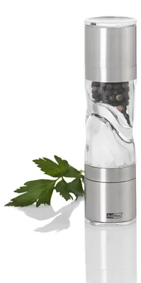 Immagine prodotto di Set doppio di macinini per pepe eDuomill Pure Mini, con macinini in Vetroceramica CeraCut®, acciaio inossidabile/acrilico, diametro: 3,8 cm, altezza: 15 cm