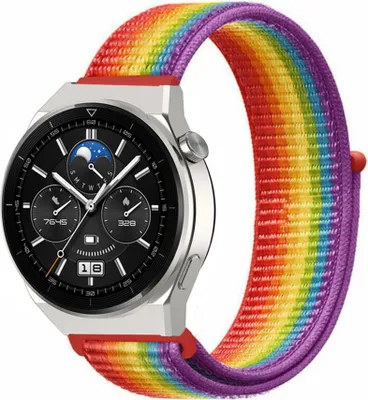 Produktbild von Strap-it Huawei Watch GT 3 Pro 46mm Nylonarmband (Regenbogen)
