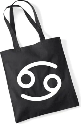 Produktbild von Huuraa Jutebeutel Krebs Sternzeichen Zeichen 10 Liter Black Baumwolle Tasche Geschenkidee