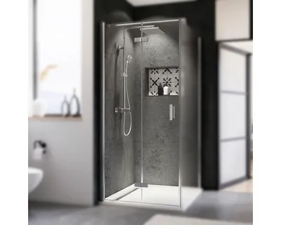 Produktbild von Drehfalttür für Seitenwand Breuer Panorama 90 cm Anschlag links Nachbildung Intima Profilfarbe chrom