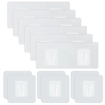 Transparente Klebehaken 12 Stück für Duschregal, selbstklebend
