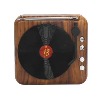 Obrázek produktu pro Bluetooth reproduktor, bezdrátový reproduktor, reproduktor se subwooferem, retro reproduktor, malý reproduktor s retro přehrávačem, přenosný reproduktor