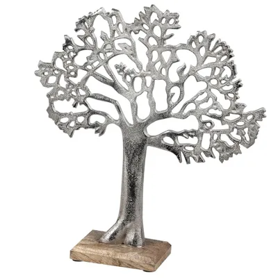 Produktbild von Deko lebensbaum aus Alu Mango Holz zum stellen Aufsteller 34 cm Tischdeko Dekoration