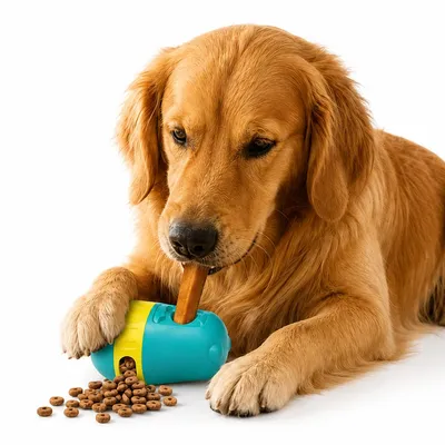 Produktbild von Hundespielzeug mit Leckerli,Snackball für Hunde,interaktives Intelligenzspielzeug,Futterball verstellbarer Öffnung,Kauspielzeug zur Zahnreinigung