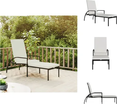Produktbild von vidaXL Sonnenliege mit Fußhocker PE-Rattan Schwarz -  Sonnenliegen