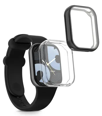Produktbild von kwmobile 2x Silikon Hülle für Xiaomi Mi Band 8 Pro Schutzhülle - Fullbody Display Cover Set aus Silikon - Transparent Schwarz