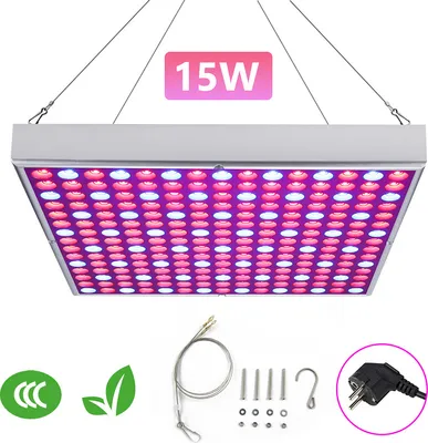 Obrázok produktu pre Jayseuw 15W LED lampa na rastliny, 225PCS LED diód na pestovanie, štvorcové svetlo na rastliny s plným spektrom, vnútorné lampy na pestovanie rastlín pre zeleninu, kvety, výsev, pestovateľský stan, skleník