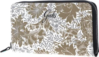 Immagine prodotto di Gabs Pelle portafoglio GMONEY17 Wallpaper Ruga Black Peonia Toni Beige marrone chiaro