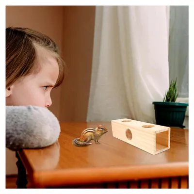 Produktbild von Holz Hamsterhaus mit Tunnel und Labyrinth für Kleintiere zur Beschäftigung im Käfig und im Freien