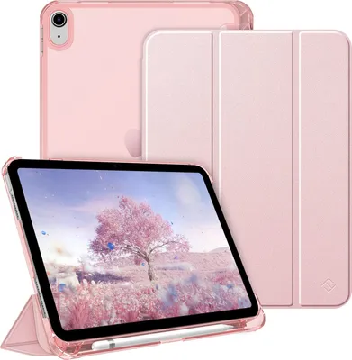 Produktbild von Fintie Hülle für iPad (A16) 11 Generation 11 Zoll 2025, iPad 10 Generation 10.9 Zoll 2022 mit Stifthalter - ultradünne leichte Schutzhülle mit transparenter Rückseite, Auto Schlaf/Wach, Roségold