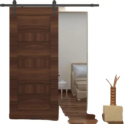 Produktbild von Schiebetür-Set, Holzmaterial, einfache Montage, Schokolade