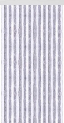 Obrázek produktu pro Chlupatý závěs 80x185 cm v jednoduchých pruzích světle šedá - bílá, mnoho barev