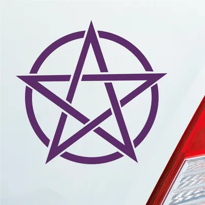 Produktbild von Auto Aufkleber Pentagram Druidenfuß Gothic Hexe Stern Satan 10x10 cm Lila Sticker Heckscheibenaufkleber