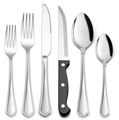 Imagen del producto de Solidchoice - Juego de cubiertos de acero inoxidable de 36 piezas para 6 personas