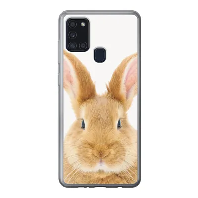 Produktbild von MuchoWow® Handyhülle Schutzhülle Hülle für Samsung Galaxy A21s Kinder - Kaninchen - Kind - Mädchen - Jungen Silikon Softcase Handy Hülle - Hartschale