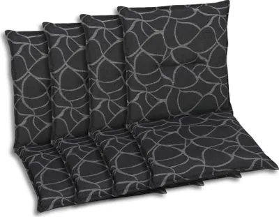 Produktbild von GO-DE Textil, Sesselauflage Niederlehner, 4er-Set, Farbe: anthra, Maße ca.: 100 cm x 50 cm x 7 cm
