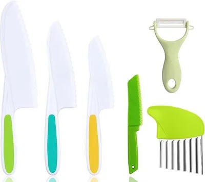 Produktbild von Famanu Kindermesser Set - Sicherheitsmesser für Kinder, Ideal zum Schneiden von Gemüse und Obst
