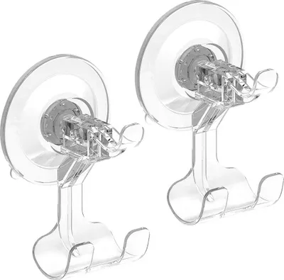 Image de INF Crochets à ventouse PET transparents – Fixation murale sans perçage (Lot de 2)