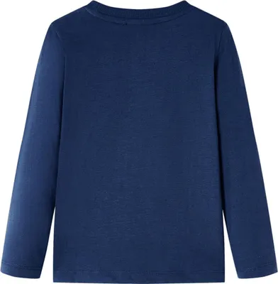 Produktbild von vidaXL Kinder-Langarmshirt Marineblau Melange 140