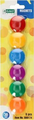 Produktbild von Magnete für Tafel D.Rect 30 mm, Set mit 6 Stück, bunte Punkte