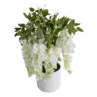 Produktbild von Damich künstliche Wisteria Glyzinie 3-stielige Blüten 9 Blütenstände 9pwb