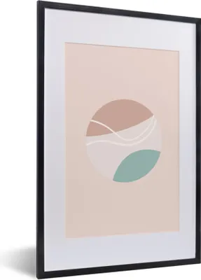 Produktbild von MuchoWow® Gerahmtes Poster Sommer - Tennisball - Abstrakt 40x60 cm - Poster mit Schwarzem Bilderrahmen Wandposter Rahmen Foto Bilder - Poster in Rahmen