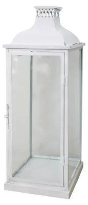 Produktbild von Laterne Marseille weiß aus Metall H55cm Metalllaterne Landhaus modern - Gross