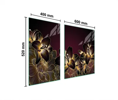 Produktbild von Glasplatte und Schneidebrett 100x52 Orchidee