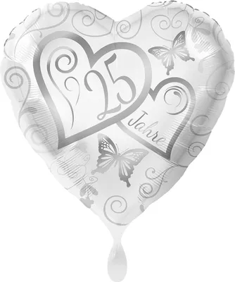 Produktbild von Folienballon Herz Silberhochzeit 43cm