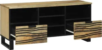 Zdjęcie produktu dla Regał pod telewizor vidaXL, brązowy, 100 x 33 x 46 cm, materiał drewnopochodny