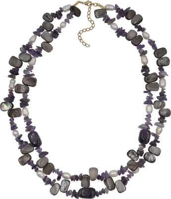 Produktbild von Steuer Modeschmuck Collier Metall 55cm lila Amethyst 445050115