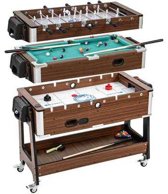 Productafbeelding van SPORTNOW 3-in-1 multifunctionele speeltafel, draaibaar, voor speelkamer