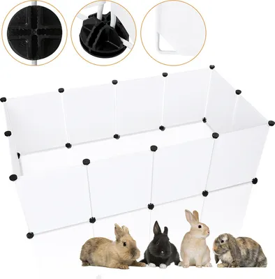 Image de TolleTour Cage pour petits animaux Enclos libre 145x75x45cm DIY Clapier pour lapins Clôture pour chiots Parc pour chiots