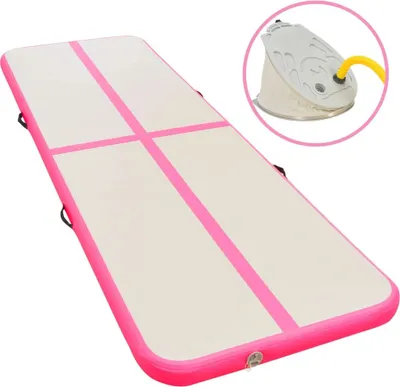 Obrázek produktu pro Nafukovací cvičební podložka s pumpou 500x100x10 cm PVC růžová
